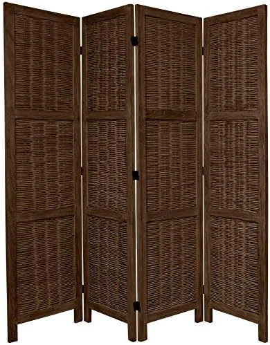 Oriental Furniture 5 1/2 Ft. Tall Bamboo Matchstick Woven Room Divider - Burnt Grey - 6 Panel 10 Oriental Furniture 5 1/2 Ft. Tall Bamboo Matchstick Woven Room Divider - Burnt Grey - 6 Panel - Image 10