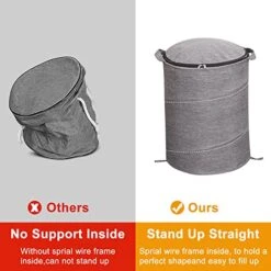 YUTBES Toy Organizers And Storage And Game Pad, Large Toy Basket Toy Brick Quick Storage Bag, Washable Drawstring Game Pad, Foldable Canvas Basket Toys For, Children Over 3 Years Old Can Be Use-Grey -Best Furniture Store 51PvKyVDIAL