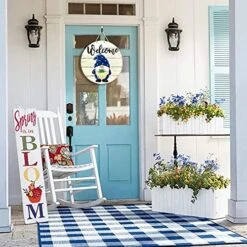 MatureGirl Seasonal Welcome Sign With Interchangeable Front Door Porch Pendant Ornament Balls On A (As Shown, One Size) 8 MatureGirl Seasonal Welcome Sign With Interchangeable Front Door Porch Pendant Ornament Balls On A (As Shown, One Size) -Best Furniture Store 51PxHCh3aAS