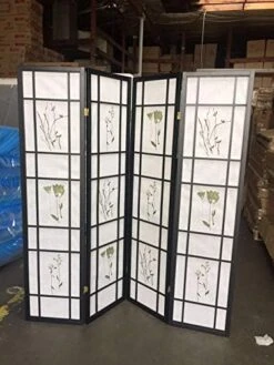 4 Panel Room Divider Coaster Oriental Floral - Cherry -Best Furniture Store 51Q48MZUpdL. AC