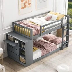 UBGO Triple Twin Bunk Bed, Can Be Separated Into 3 Twin Beds Metal Full Bunk Bed With Two-Side Stairs And Shelf,Metal Loft Bed For Adult Kids Student Dormitory Bedroom Furniture Set, Black 27 UBGO Triple Twin Bunk Bed, Can Be Separated Into 3 Twin Beds Metal Full Bunk Bed With Two-Side Stairs And Shelf,Metal Loft Bed For Adult Kids Student Dormitory Bedroom Furniture Set, Black -Best Furniture Store 51Q64TImjZL. AC