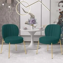 Sucrever Dining Chairs Set Of 2, Upholstered Dining Chairs, Kitchen & Dining Room Chairs, Mid Century Modern Velvet Accent Chair With Gold Legs For Dining Kitchen Living Room Bedroom, Yellow -Best Furniture Store 51QI3dr 6nL. AC