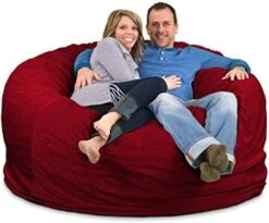 ULTIMATE SACK 6000 (6 Ft.) Bean Bag Chair Cover In Multiple Colors: Cover ONLY. (6000, Navy Suede) -Best Furniture Store 51QPiB7iKCL. AC