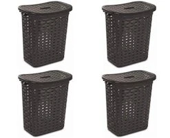 Laundry Hamper, Espresso Weave, 22-3/8-In.