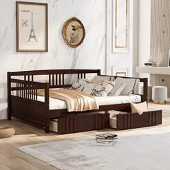 DNYN Twin Size Daybed For Kids Bedroom,Solid Pinewood Bedframe W/Safety Guardrails & Strong Wood Slats Support,Home Furniture For Living Room,Space Saving Design & No Box Spring Needed, Espresso 23 DNYN Twin Size Daybed For Kids Bedroom,Solid Pinewood Bedframe W/Safety Guardrails & Strong Wood Slats Support,Home Furniture For Living Room,Space Saving Design & No Box Spring Needed, Espresso -Best Furniture Store 51RWL imFES. AC
