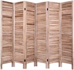 6 Panel Wood Room Divider, 5.6 Ft Tall Oriental Folding Freestanding Partition Privicy Room Dividers Screen For Home, Office, Restaurant, Bedroom (White) -Best Furniture Store 51RXyXsBCL. AC