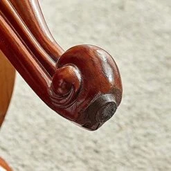 ZIRKOOON Foot Stool Small Round Leather Ottoman Mid Century Foot Rest Cushion For Living Room, Bedroom Solid Oak (Brown) -Best Furniture Store 51RkqrciRNL