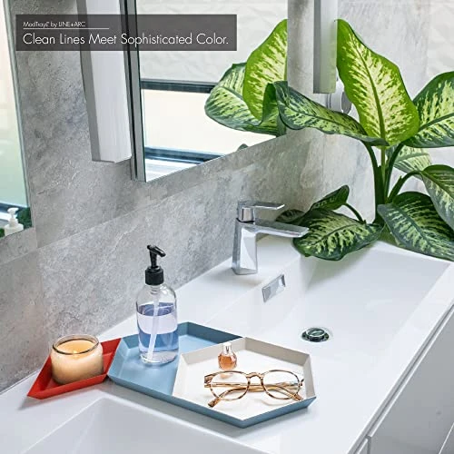 LINE+ARC ModTrays (Joshua Tree) Metal Stacking Decorative Trays For Coffee Table, Nesting, Geometric, Modern, Catchall For Vanity, Jewelry, Ottoman, Housewarming 5 LINE+ARC ModTrays (Joshua Tree) Metal Stacking Decorative Trays For Coffee Table, Nesting, Geometric, Modern, Catchall For Vanity, Jewelry, Ottoman, Housewarming - Image 5