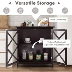 Kitchen Buffet Storage Cabinet With Glass Doors And Adjustable Shelves (Color : E, Size : As Shown) -Best Furniture Store 51RuTbdPciL