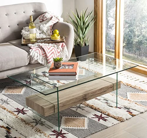 Safavieh Home Kayley Natural And Glass Coffee Table 1 Safavieh Home Kayley Natural And Glass Coffee Table