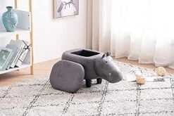 Home 2 Office Hippo Childrens Size Animal Storage Ottoman Furniture For Bedroom, Grey -Best Furniture Store 51SFCTJPbVL
