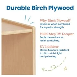 ECR4Kids 5-Compartment Mobile Storage Cabinet, 24in, Classroom Furniture, Natural -Best Furniture Store 51ShcX0INFL