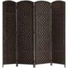 Room Divider 5.6Ft.Tall 16" Privacy Screen Room Dividers And Folding Privacy Screens, Partition & Wall Divider, Space Separate Screen Panel Freestanding Room Divider Wall-4 Panel, Dark Coffee