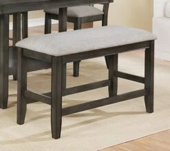 Fulton Grey Wood/Fabric Counter Height Bench By Crown Mark