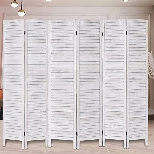 Room Divider 5.6 FT Tall Room Dividers And Folding Privacy Screens Wood Room Divider Wall Folding Screen, Room Divider Screen, 16" Wide Panel Brown, 8 Panel 10 Room Divider 5.6 FT Tall Room Dividers And Folding Privacy Screens Wood Room Divider Wall Folding Screen, Room Divider Screen, 16" Wide Panel Brown, 8 Panel - Image 10