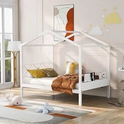 Merax House Bed Frame Floor Bed For Kids And Toddler. Wood Twin Bed Frame For Boys And Girls, House Shaped, Twin And Full -Best Furniture Store 51TWterXAKL. AC