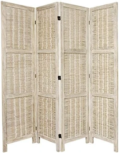 Oriental Furniture 5 1/2 Ft. Tall Bamboo Matchstick Woven Room Divider - Burnt Grey - 6 Panel 6 Oriental Furniture 5 1/2 Ft. Tall Bamboo Matchstick Woven Room Divider - Burnt Grey - 6 Panel - Image 6
