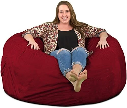ULTIMATE SACK 5000 (5 Ft.) Bean Bag Chair: Giant Foam-Filled Furniture - Machine Washable Covers, Durable Inner Liner, 100% Virgin Foam. Comfy Bean Bag Chair. (Pink, Fur) 7 ULTIMATE SACK 5000 (5 Ft.) Bean Bag Chair: Giant Foam-Filled Furniture - Machine Washable Covers, Durable Inner Liner, 100% Virgin Foam. Comfy Bean Bag Chair. (Pink, Fur) - Image 7