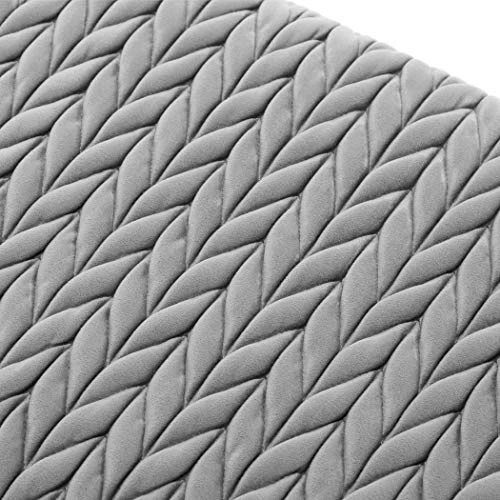 Modern Quilt Velvet Ottoman Bench, Upholstered Entryway Bench For Livingroom Bedroom Benches For End Of Bed With Gold Legs, Padded Soft Dining Kitchen Bench Vanity Benches,Grey 5 Modern Quilt Velvet Ottoman Bench, Upholstered Entryway Bench For Livingroom Bedroom Benches For End Of Bed With Gold Legs, Padded Soft Dining Kitchen Bench Vanity Benches,Grey - Image 5