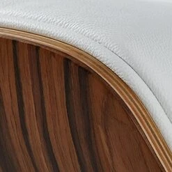 GENERIC Mid Century Lounge Chair With Ottoman, Genuine Leather Classic Modern Chair With 8-Layer Palisander Wood And Aluminum Base For Living Room Office Study Lounge (Palisander And White, Standard Size) -Best Furniture Store 51U5TXykpuS