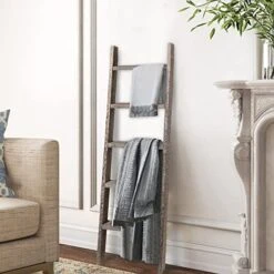 KIAYACI 5-Tier Blanket Ladder For The Living Room Rustic Vintage Ladder Shelf Boho Home Decor Ladder Bookshelf Blanket Holder Leaning Bookshelf Bookshelf For Bedroom(Vintage Walnut, 63" X 22") 14 KIAYACI 5-Tier Blanket Ladder For The Living Room Rustic Vintage Ladder Shelf Boho Home Decor Ladder Bookshelf Blanket Holder Leaning Bookshelf Bookshelf For Bedroom(Vintage Walnut, 63" X 22") -Best Furniture Store 51U5fO3o9AL