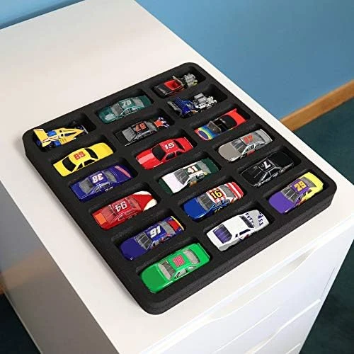 Polar Whale 4 Toy Car Drawer Organizers Washable For Home Bedroom Playroom Compatible With Hot Wheels And Matchbox Cars 10.9 X 11.6 X 1 Inches Black Foam 18 Compartments 10 Polar Whale 4 Toy Car Drawer Organizers Washable For Home Bedroom Playroom Compatible With Hot Wheels And Matchbox Cars 10.9 X 11.6 X 1 Inches Black Foam 18 Compartments - Image 10