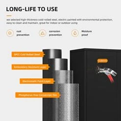 Greenvelly Locking Metal Cabinet With 2 Doors, Tall Steel Storage Cabinet With 4 Adjustable Shelves,72” Lockable Metal Welded Storage Cabinet Lock For Office, Garage, Kitchen,Laundry Room (Black) -Best Furniture Store 51UHgMsF6hL