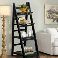 Babion Ladder Shelf, 4-Tier Home Office Ladder Shelf, Small Bookshelf, Leaning Bookshelf Ladder Bookcase Plant Shelf Indoor, Standing Ladder Shelf For Living Room Bathroom Bedroom -Best Furniture Store 51UIWNg5zpL. AC 1