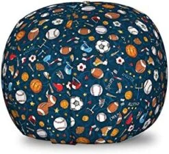 Ambesonne Zebra Print Storage Toy Bag Chair, Striped Zebra Animal Print Nature Wildlife Inspired Simplistic Illustration, Stuffed Animal Organizer Washable Bag, Small Size, White Charcoal -Best Furniture Store 51UQ7bVwH8L. AC