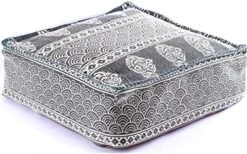 Mandala Life ART Bohemian Pouf Cube Cover- 20 Inches –Luxury, Artisan Room Decor Pouffe - Boho Chic Seating Area Ottoman -Best Furniture Store 51UohFtxoL. AC