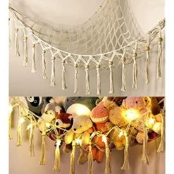 Hammock Or Net For Stuffed Animal - Stuffed Animal Storage, Hammock With LED Light And Hooks