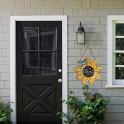 MatureGirl Wooden Listing Border New Creative Wall Decoration Wall Decoration Sunflower Summer Doorplate Farmhouse Christmas Decorations For The Home (Yellow, One Size) -Best Furniture Store 51VKorESqrL