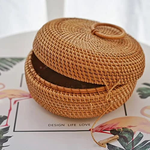 YSJX Kitchen&bedroom Storage Accessories 1 Pack Handmade Rattan Woven Apple Shaped Storage Box With Lid, Simple Coffee Table Storage Box, Rattan Basket ( Size : S 23x13cm ) 4 YSJX Kitchen&bedroom Storage Accessories 1 Pack Handmade Rattan Woven Apple Shaped Storage Box With Lid, Simple Coffee Table Storage Box, Rattan Basket ( Size : S 23x13cm ) - Image 4