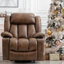 LEISLAND Power Lift Chairs Recliners For Elderly, Breathable Leather Recliner Chairs With Massage And Heat, Lay Flat Sleeper Chair With Cup Holder,OKIN Motor,USB Charge Port, Remote Control(Beige) -Best Furniture Store 51VUFoqVxML. AC
