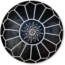 Premium Moroccan Leather Pouf - Handmade - Delivered Stuffed - Ottoman, Footstool, Floor Cushion (Cognac Brown) -Best Furniture Store 51VyIFcuWvS. AC