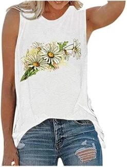 Xiart Women Tank Tops Bee Print Cute Round Neck Vest Tshirt Loose Casual Summer Camisole Tunic Tee Sleeveless Workout Blouse -Best Furniture Store 51W1I3mrpzL. AC