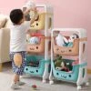 LSDJGDDE Toys Organizer 2/3 Tiers Multifunction Storage Rack Plastic Box Sundries Organizer ( Color : D , Size : 39.5*25*66CM )