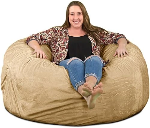 ULTIMATE SACK 5000 (5 Ft.) Bean Bag Chair: Giant Foam-Filled Furniture - Machine Washable Covers, Durable Inner Liner, 100% Virgin Foam. Comfy Bean Bag Chair. (Pink, Fur) 8 ULTIMATE SACK 5000 (5 Ft.) Bean Bag Chair: Giant Foam-Filled Furniture - Machine Washable Covers, Durable Inner Liner, 100% Virgin Foam. Comfy Bean Bag Chair. (Pink, Fur) - Image 8