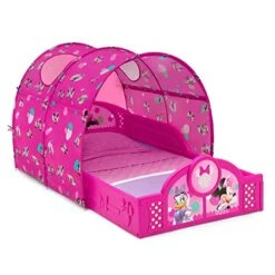 Delta Children Disney Minnie Mouse Plastic Sleep And Play Toddler Bed With Canopy