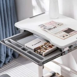 MTFY Kids Desk And Chair Set,Tilt Height Adjustable Kids Study Table And Chair Set,Children Study Table Student Writing Desk School Workstation W/Drawer Storage (Gray-2) -Best Furniture Store 51X9OY6qzaL