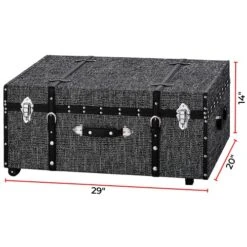 Texture® Brand Trunk - Black Threaded White -Best Furniture Store 51XAIOx4iYL