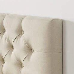 INUS Misty Upholstered Platform Bed Frame / Mattress Foundation / Wood Slat Support / No Box Spring Needed / Easy Assembly, Taupe, King -Best Furniture Store 51XYrtr1FaL