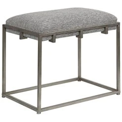 Uttermost Edie 21-in H Silver And Gray Small Bench