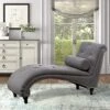 ALISH Chaise Lounge Indoor Upholstered Chaise Lounge Chair Modern Recliner Sofa Sleeper Sofa For Living Room, Bedroom Gray