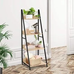 SpringSun 4-Tier Ladder Shelf, Wood Plant Flower Stand Storage Rack Shelf Steel Frame For Office And Home -Best Furniture Store 51Y7YfRzEPL