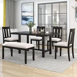 GLANZEND Multipurpose Set With 3 Upholstered Stools, Easy To Assemble, Table Weight Capacity 350 LBS, For Living, Guest Room, Home Bar, Kitchen, Gray -Best Furniture Store 51YOT1MN7L. AC
