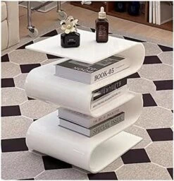 Minimalist Design Shelf S-Shaped Coffee Table, Magazine Rack Storage Book Lucite Modern Accent Night Stand Desk，Living Room Bedroom Study (Color : A, Size : 43 * 34cm) -Best Furniture Store 51YOtzGFUqL. AC