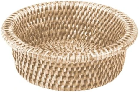 Caspari Rattan Wine Bottle Coaster In White Natural 4 Caspari Rattan Wine Bottle Coaster In White Natural - Image 4