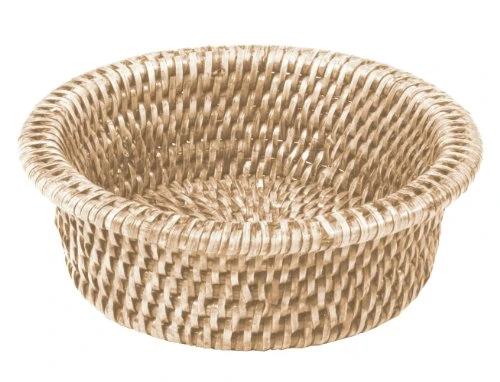 Caspari Rattan Wine Bottle Coaster In White Natural 1 Caspari Rattan Wine Bottle Coaster In White Natural