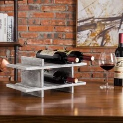 MyGift 8-Bottle Rustic Graywashed Wood Wine Storage Rack 7 MyGift 8-Bottle Rustic Graywashed Wood Wine Storage Rack -Best Furniture Store 51YhPR7DYCL